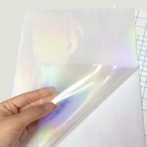 10 folhas A4 - Vinil Holográfico Transparente ARCO-ÍRIS