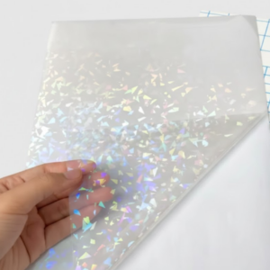 10 folhas A4 - Vinil Holográfico Transparente CAQUINHOS