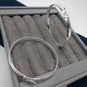 Bracelete De Prata Algema Redondo Chatão Navete