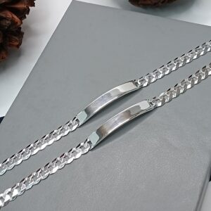 Pulseira De Prata Masculina Grume Chapa 5mm