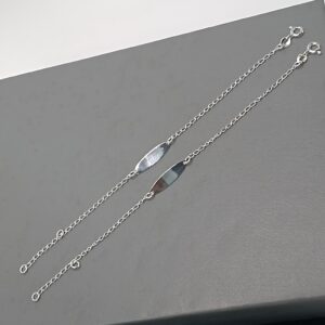 Pulseira De Prata Infantil Chapinha Oval Cod:PUI-07