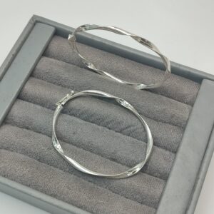 Bracelete De Prata Algema Torcido III Médio