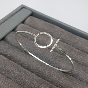 Bracelete De Prata Articulado Palito Com Circulo