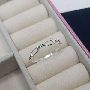 Anel De Prata Corrente Cravejada Zirc Color (Ref:2288)