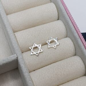 Brinco De Prata Estrela De Davi Cod:B2/38