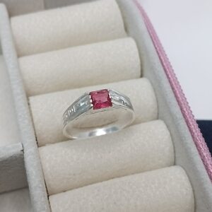 Anel De Prata Infantil Formatura Rosa