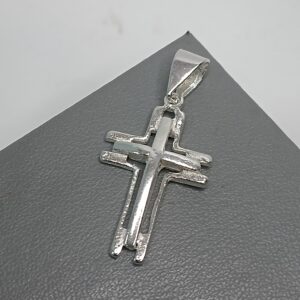 Pingente De Prata Cruz Media Vazada
