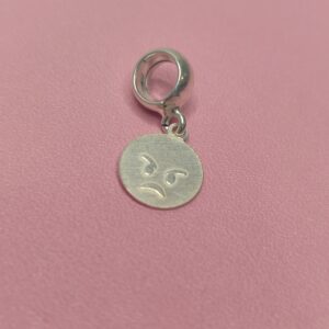 Berloque De Prata Emoji Raiva