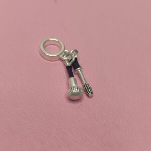 Berloque De Prata 2 Pinceis De Maquiagem Pend