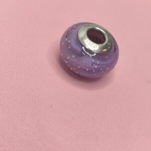 Berloque De Prata Murano Roxo Claro