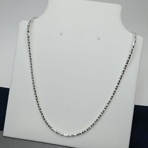 Corrente De Prata Italiana Pipoca Fechada 2,5mm 45cm  Cod: G