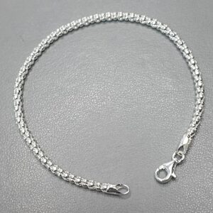 Pulseira De Prata Italiana Pipoca 3mm
