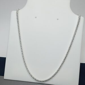 Corrente De Prata Italiana Pipoca 3mm 45cm  Cod: G