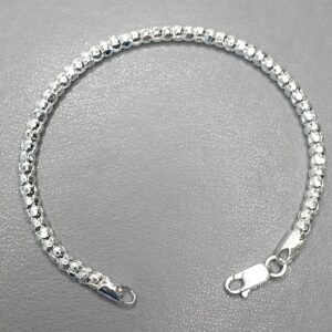 Pulseira De Prata Italiana Pipoca 4mm