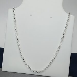 Corrente De Prata Italiana Elo Português 4mm 45cm Cod: C1