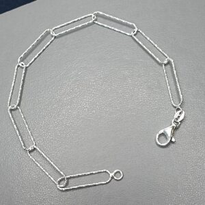 Pulseira De Prata Italiana Cartie Diamantada