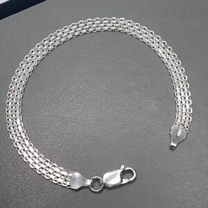 Pulseira De Prata Italiana Esteira 6mm