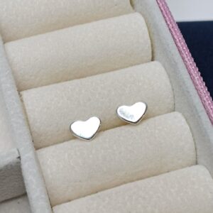 Brinco De Prata Coração Chapa Cod:B1/8