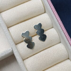 Brinco De Prata 3 Corações Chapa Cod:B1/2