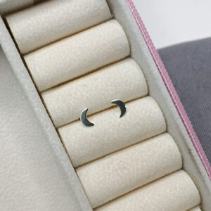 Brinco De Prata Meia Lua Chapa Cod:B1/21