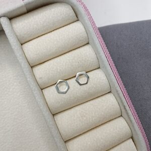 Brinco De Prata Sextavado Vazado Cod:B1/32