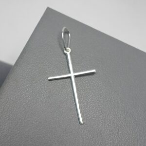 Pingente De Prata Cruz Palito 4cm