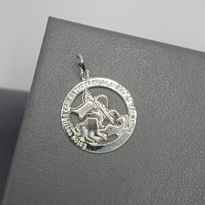 Pingente De Prata São Jorge Aro Manuscrito 1,8mm