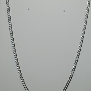 Corrente De Prata Grume Flat 4mm 60cm Cod:C2