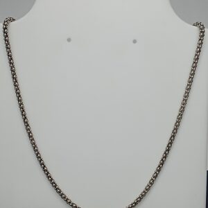 Corrente De Prata Pipoca Envelhecida 3mm 45cm