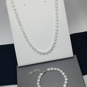 Conjunto De Prata Swaroski Redondo