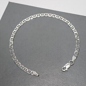 Pulseira De Prata Elo Cadeado Flat 4,2mm