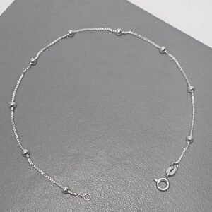 Tornozeleira De Prata V15 Bola 3mm