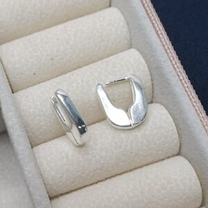 Brinco De Prata Argola Click Oval Lisa Cod:ARGC/5