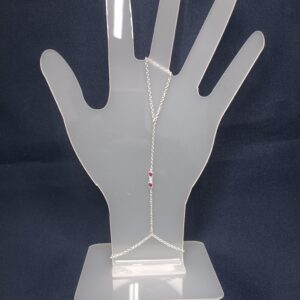 Pulseira De Prata Jade 2 Zirconia Rosa 2 Zirconia Branca