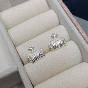 Brinco De Prata Coroa Abaulada B2/40