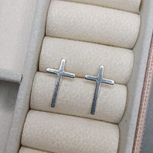 Brinco De Prata Cruz Fio Quadrado B2/31