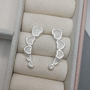 Brinco De Prata Aer Cuff Coração Trabalhado Cod:B2/3