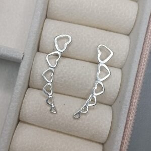 Brinco De Prata Aer Cuff Coração Vazado 2 Cod:B2/2