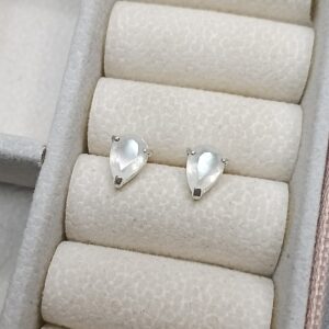 Brinco De Prata Zirconia Cx Fechada 7mm Gota Branca Cod:B3/14