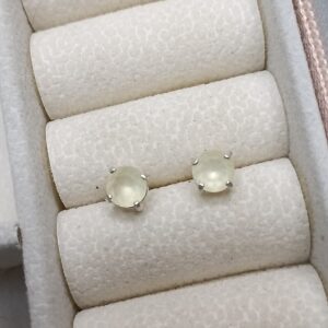 Brinco De Prata Zirconia Cx Alta 5mm Redonda Amarelo Claro Cod:B3/32