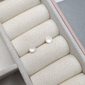 Brinco De Prata Zirconia Caflon Branca 4,5mm Cod:B3/40