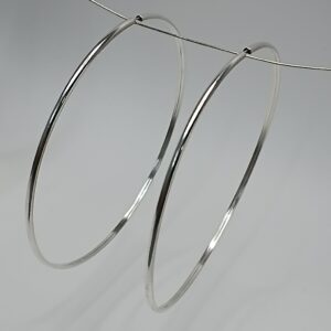 Argola De Prata Meia Cana Fina 9