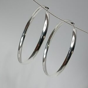 Argola De Prata Navete Media G Cod:ARS/B8