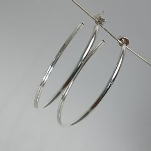 Meia Argola De Prata Meia Cana Fina 5