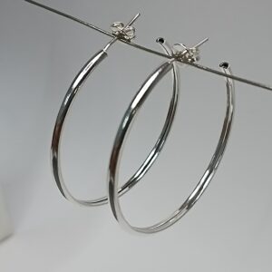 Meia Argola De Prata Meia Cana Media 5 Cod:MAR/11