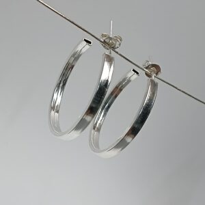 Meia Argola De Prata Fio Quadrado Media 3