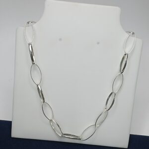 Gargantilha De Prata Choker Elo Oval 45cm