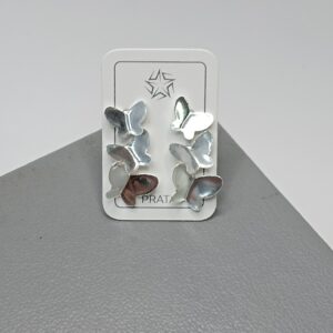 Trio De Prata Borboleta Chanfrada Cod:TRI/4