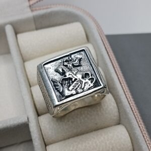 Anel De Prata Masculino São Jorge