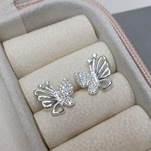 Brinco De Prata Borboleta Cravejada Cod:B3/27